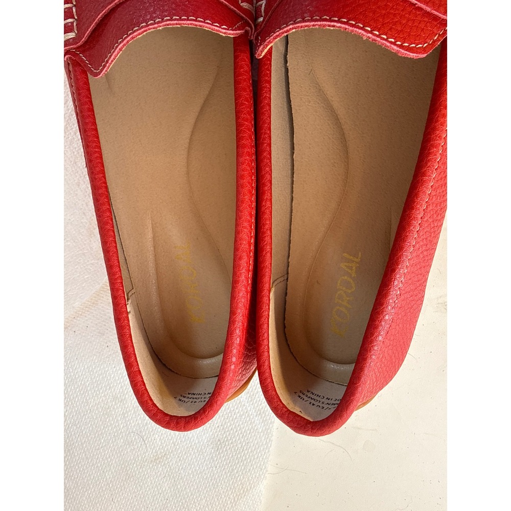 Kordal Red Pebbled Leather Penny Loafers Womens 9.5 Moccasins Slip On. Brand NEW - Picture 8 of 11
